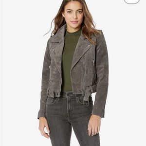 BlankNYC Grey Suede Moto Jacket